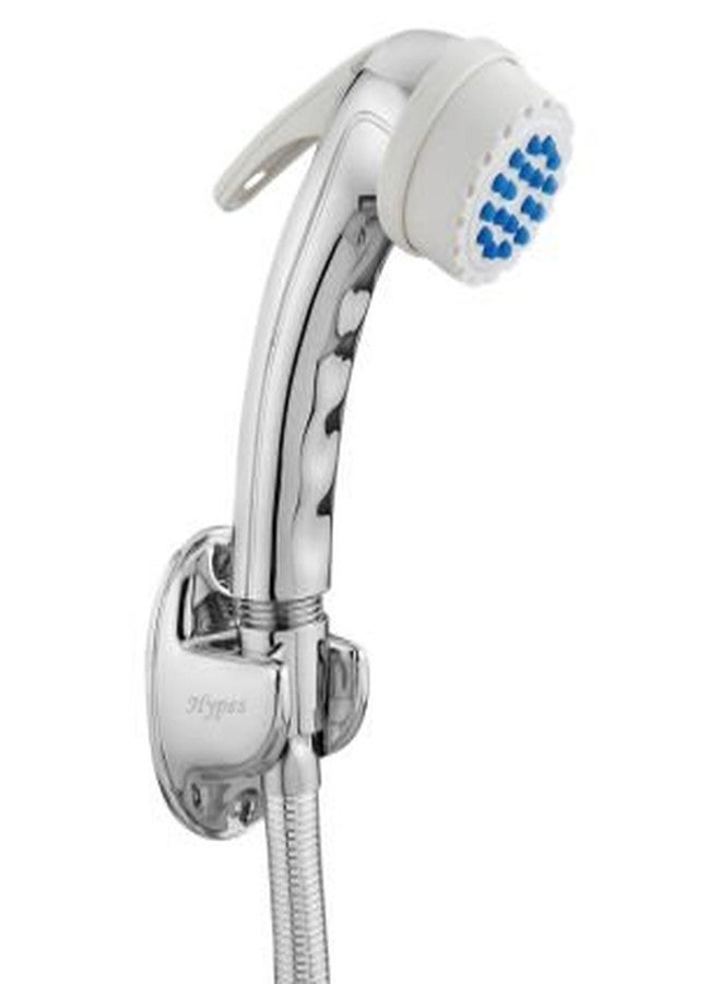 SHRUTI PVC Anglo Indian Heavy Duty Toilet Commode Seat Cover- White + Free SHRUTI ABS Health Faucet with Rubbit Cleaning System,with ABS Wall Hook (Chrome Plated) - (2261White,1175) - Image 2